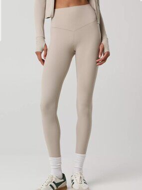 OFFLINE by Aerie Real Me XTRA High Waisted Ribbed 7/8 Leggings Size M Taupe